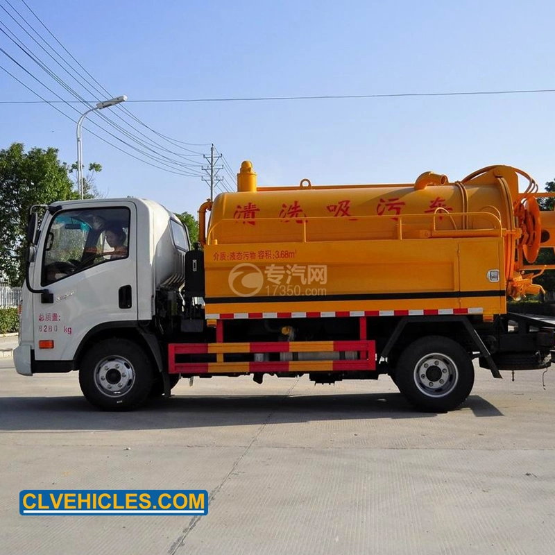 Dayun 3000liters Washing Vacuum Sewer Cleaner Flushing Sewage Suction Truck